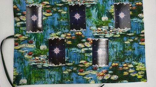 Reversible Satin Lined Tarot Wrap/ Monet Tarot Wrap / Tarot Supplies / Tarot Deck Storage / Tarot Cloth / Tarot Supplies / Altar