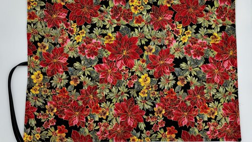 Reversible Silk Lined Tarot Wrap/ Poinsettia Tarot Wrap / Tarot Supplies / Tarot Deck Storage / Tarot Cloth / Tarot Supplies / Altar