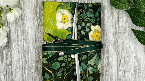Reversible Silk Lined Tarot Wrap/ Van Gogh Tarot Wrap / Tarot Supplies / Tarot Deck Storage / Tarot Cloth / Tarot Supplies / Altar