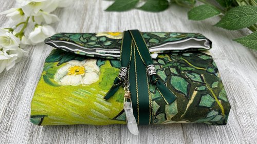 Reversible Silk Lined Tarot Wrap/ Van Gogh Tarot Wrap / Tarot Supplies / Tarot Deck Storage / Tarot Cloth / Tarot Supplies / Altar