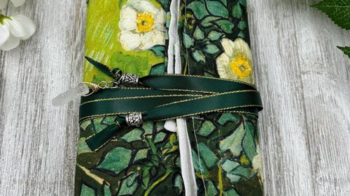 Reversible Silk Lined Tarot Wrap/ Van Gogh Tarot Wrap / Tarot Supplies / Tarot Deck Storage / Tarot Cloth / Tarot Supplies / Altar