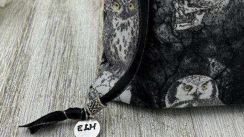 Skull Owl Tarot Bag/ Custom Tarot Pouch/ Keepsake Bag / Drawstring Bag / Oracle Bag / Crystal Bag / Tarot Pouch / Cosmetic Bag