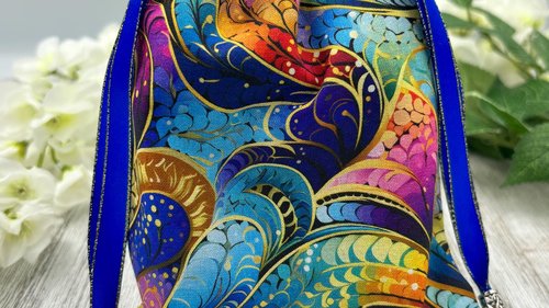 Colorful Tarot Bag/ Custom Tarot Pouch/ Keepsake Bag / Drawstring Bag / Oracle Bag / Crystal Bag / Tarot Pouch / Cosmetic Bag