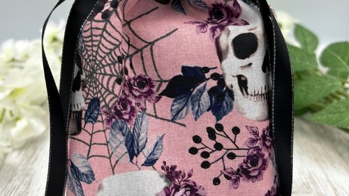 Skull Web Tarot Bag/ Custom Tarot Pouch/ Keepsake Bag / Drawstring Bag / Oracle Bag / Crystal Bag / Tarot Pouch / Cosmetic Bag