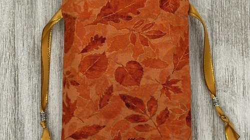 Leaves Tarot Bag/ Custom Tarot Pouch/ Keepsake Bag / Drawstring Bag / Oracle Bag / Crystal Bag / Tarot Pouch / Cosmetic Bag