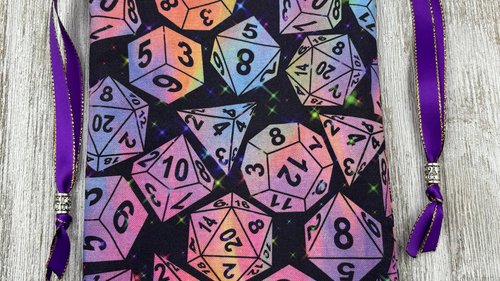 Dice Tarot Bag/ Custom Tarot Pouch/ Keepsake Bag / Drawstring Bag / Oracle Bag / Crystal Bag / Tarot Pouch / Cosmetic Bag