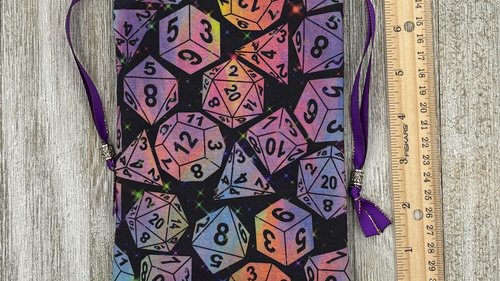 Dice Tarot Bag/ Custom Tarot Pouch/ Keepsake Bag / Drawstring Bag / Oracle Bag / Crystal Bag / Tarot Pouch / Cosmetic Bag