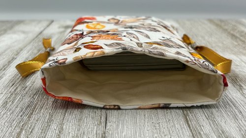 Leaves Tarot Bag/ Custom Tarot bag/ Keepsake Bag / Drawstring Bag / Oracle Bag / Crystal Bag / Gift Bag / Tarot Pouch / Cosmetic Bag