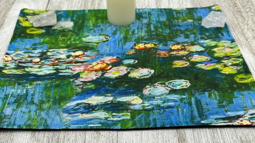 MINI Altar Cloth - Monet, Traveling Altar Cloth, Portable Altar Cloth, Small Spaces Altar, Home Office Altar