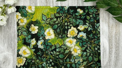 MINI Altar Cloth - Van Gogh, Traveling Altar Cloth, Portable Altar Cloth, Small Spaces Altar, Home Office Altar
