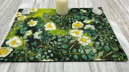 MINI Altar Cloth - Van Gogh, Traveling Altar Cloth, Portable Altar Cloth, Small Spaces Altar, Home Office Altar