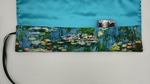 Reversible Satin Lined Tarot Wrap/ Monet Tarot Wrap / Tarot Supplies / Tarot Deck Storage / Tarot Cloth / Tarot Supplies / Altar