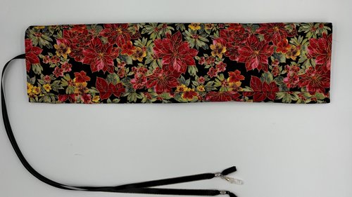Reversible Silk Lined Tarot Wrap/ Poinsettia Tarot Wrap / Tarot Supplies / Tarot Deck Storage / Tarot Cloth / Tarot Supplies / Altar