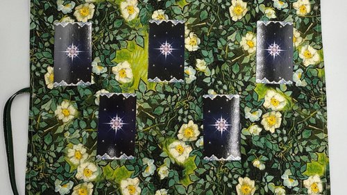 Reversible Silk Lined Tarot Wrap/ Van Gogh Tarot Wrap / Tarot Supplies / Tarot Deck Storage / Tarot Cloth / Tarot Supplies / Altar