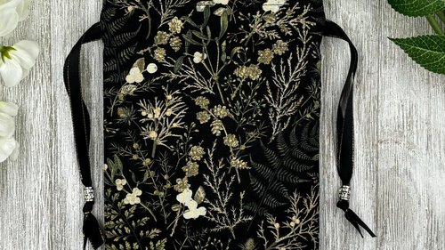 Plants Tarot Bag/ Custom Tarot Bag/ Keepsake Bag / Drawstring Bag / Oracle Bag / Jewelry Bag / Crystal Bag / Gift Bag / Tarot Pouch