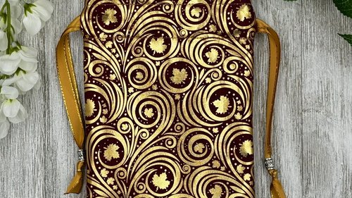 Leaves Tarot Bag/ Custom Tarot Bag/ Keepsake Bag / Drawstring Bag / Oracle Bag / Jewelry Bag / Crystal Bag / Gift Bag / Tarot Pouch