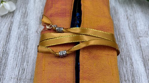 Reversible Silk Lined Tarot Wrap/ Moon Scene Tarot Wrap / Tarot Supplies / Tarot Deck Storage / Tarot Cloth / Tarot Supplies / Altar