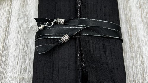 Reversible Silk Lined Tarot Wrap/ Pentacle Wrap / Tarot Supplies / Tarot Deck Storage / Tarot Cloth / Tarot Supplies / Altar