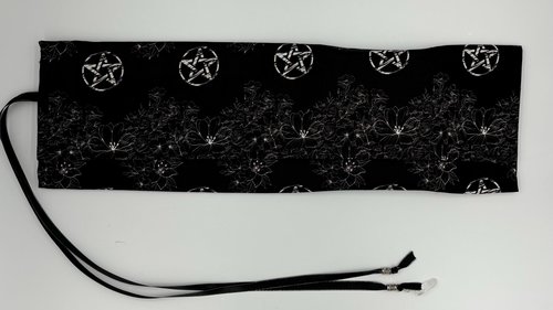 Reversible Silk Lined Tarot Wrap/ Pentacle Wrap / Tarot Supplies / Tarot Deck Storage / Tarot Cloth / Tarot Supplies / Altar