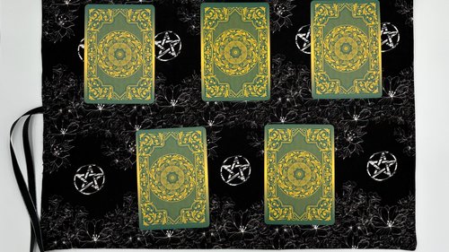Reversible Silk Lined Tarot Wrap/ Pentacle Wrap / Tarot Supplies / Tarot Deck Storage / Tarot Cloth / Tarot Supplies / Altar