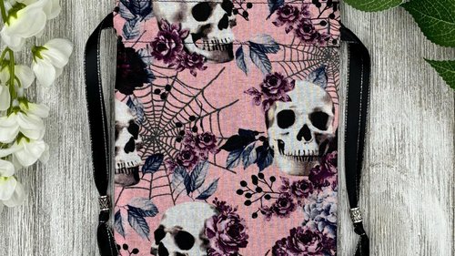 Skull Web Tarot Bag/ Custom Tarot Pouch/ Keepsake Bag / Drawstring Bag / Oracle Bag / Crystal Bag / Tarot Pouch / Cosmetic Bag