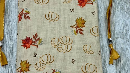 Leaves Pumpkin Tarot Bag/ Custom Tarot Pouch/ Keepsake Bag / Drawstring Bag / Oracle Bag / Crystal Bag / Tarot Pouch / Cosmetic Bag