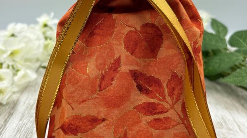 Leaves Tarot Bag/ Custom Tarot Pouch/ Keepsake Bag / Drawstring Bag / Oracle Bag / Crystal Bag / Tarot Pouch / Cosmetic Bag