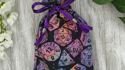 Dice Tarot Bag/ Custom Tarot Pouch/ Keepsake Bag / Drawstring Bag / Oracle Bag / Crystal Bag / Tarot Pouch / Cosmetic Bag
