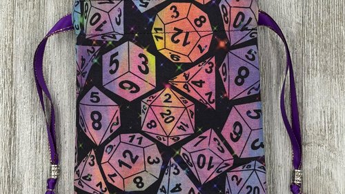Dice Tarot Bag/ Custom Tarot Pouch/ Keepsake Bag / Drawstring Bag / Oracle Bag / Crystal Bag / Tarot Pouch / Cosmetic Bag