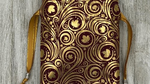 Leaves Tarot Bag/ Custom Tarot Bag/ Keepsake Bag / Drawstring Bag / Oracle Bag / Jewelry Bag / Crystal Bag / Gift Bag / Tarot Pouch