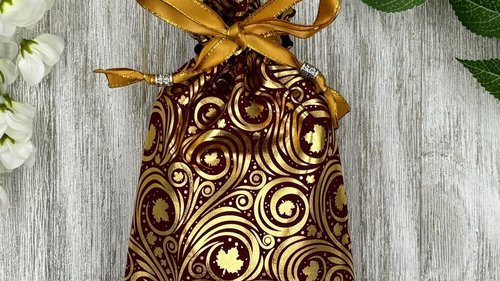 Leaves Tarot Bag/ Custom Tarot Bag/ Keepsake Bag / Drawstring Bag / Oracle Bag / Jewelry Bag / Crystal Bag / Gift Bag / Tarot Pouch