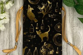 Witchy Tarot Bag/ Custom Tarot Pouch/ Keepsake Bag / Drawstring Bag / Oracle Bag / Crystal Bag / Tarot Pouch / Cosmetic Bag