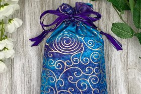 Scrolls Tarot Bag/ Custom Tarot Pouch/ Keepsake Bag / Drawstring Bag / Oracle Bag / Crystal Bag / Tarot Pouch / Cosmetic Bag