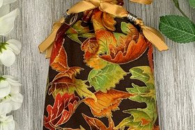 Fall Leaves Tarot Bag/ Custom Tarot Pouch/ Keepsake Bag / Drawstring Bag / Oracle Bag / Crystal Bag / Tarot Pouch / Cosmetic Bag