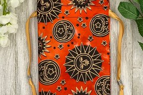 Sun Moon Stars Tarot Bag/ Custom Tarot Pouch/ Keepsake Bag / Drawstring Bag / Oracle Bag / Crystal Bag / Tarot Pouch / Cosmetic Bag