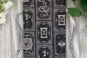 Witchy Card Design Tarot Bag/ Custom Tarot Pouch/ Keepsake Bag / Drawstring Bag / Oracle Bag / Crystal Bag / Tarot Pouch / Cosmetic Bag
