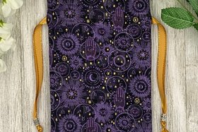 Witchy Zodiac Hamsa Tarot Bag/ Custom Tarot Pouch/ Keepsake Bag / Drawstring Bag / Oracle Bag / Crystal Bag / Tarot Pouch / Cosmetic Bag