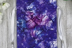 Purple Water Spot Tarot Bag/ Custom Tarot Pouch/ Keepsake Bag / Drawstring Bag / Oracle Bag / Crystal Bag / Tarot Pouch / Cosmetic Bag