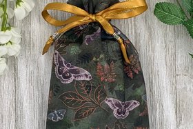 Moths Tarot Bag/ Custom Tarot Pouch/ Keepsake Bag / Drawstring Bag / Oracle Bag / Crystal Bag / Tarot Pouch / Cosmetic Bag