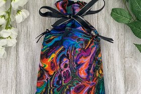 Oil Spill Tarot Bag/ Custom Tarot Pouch/ Keepsake Bag / Drawstring Bag / Oracle Bag / Crystal Bag / Tarot Pouch / Cosmetic Bag