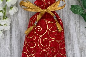 Gold Scrolls Tarot Bag/ Custom Tarot Pouch/ Keepsake Bag / Drawstring Bag / Oracle Bag / Crystal Bag / Tarot Pouch / Cosmetic Bag