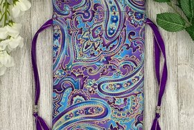 Purple Filigree Tarot Bag/ Custom Tarot Pouch/ Keepsake Bag / Drawstring Bag / Oracle Bag / Crystal Bag / Tarot Pouch / Cosmetic Bag