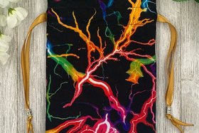 Lightning Tarot Bag/ Custom Tarot Pouch/ Keepsake Bag / Drawstring Bag / Oracle Bag / Crystal Bag / Tarot Pouch / Cosmetic Bag