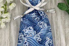 Waves Tarot Bag/ Custom Tarot Pouch/ Keepsake Bag / Drawstring Bag / Oracle Bag / Crystal Bag / Tarot Pouch / Cosmetic Bag