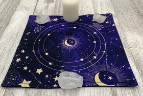 MINI Altar Cloth - Moon, Tarot Cloth, Traveling Altar Cloth, Portable Altar Cloth, Small Spaces Altar, Home Office Altar
