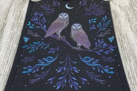 MINI Altar Cloth - Owls, Traveling Altar Cloth, Portable Altar Cloth, Small Spaces Altar, Home Office Altar
