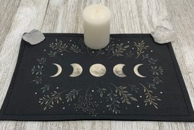 MINI Altar Cloth - Lunar Phase, Traveling Altar Cloth, Portable Altar Cloth, Small Spaces Altar, Home Office Altar