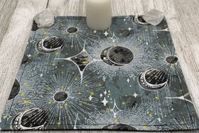MINI Altar Cloth - Star Burst, Tarot Cloth, Traveling Altar Cloth, Portable Altar Cloth, Small Spaces Altar, Home Office Altar