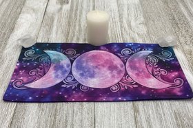 MINI Altar Cloth - Triple Moon, Traveling Altar Cloth, Portable Altar Cloth, Small Spaces Altar, Home Office Altar