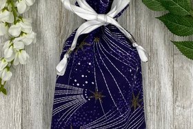 Shooting Star Tarot Bag/ Custom Tarot Pouch/ Keepsake Bag / Drawstring Bag / Oracle Bag / Crystal Bag / Tarot Pouch / Cosmetic Bag